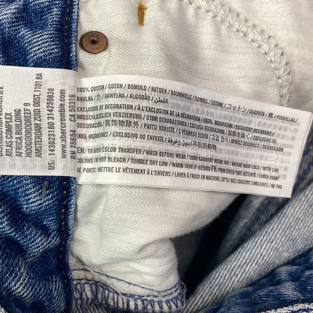 Abercrombie & Fitch Denim Raw Hem Jean Skirt Size 25/0 - Picture 6 of 6